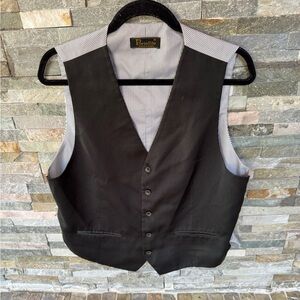 Portofilo Black Vest with Striped Lining